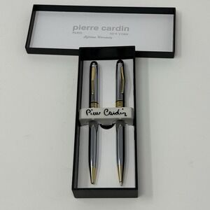 Pierre Cardin Ballpoint Pen & Mechanical Pencil, Slim Luxury Look, Silver & Gold